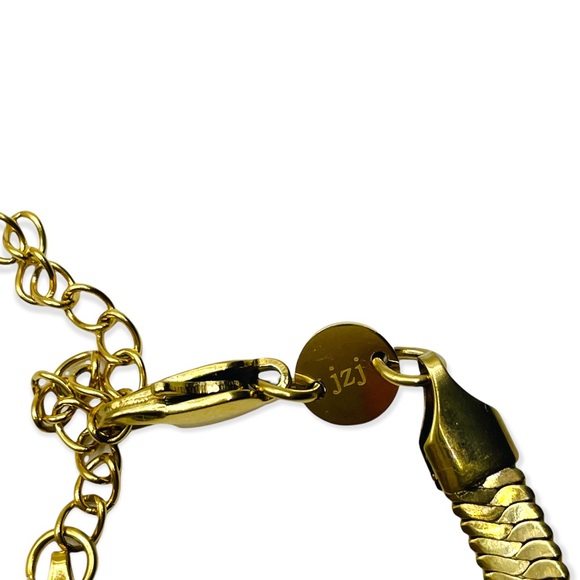 NEW Jennifer Zeuner Chain Herringbone 14K Gold-Plated Brass  Updated 1980s Look - Picture 11 of 13